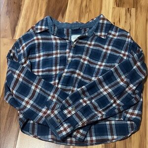 American Eagle Outfitters Blue Plaid Button Down Shirt